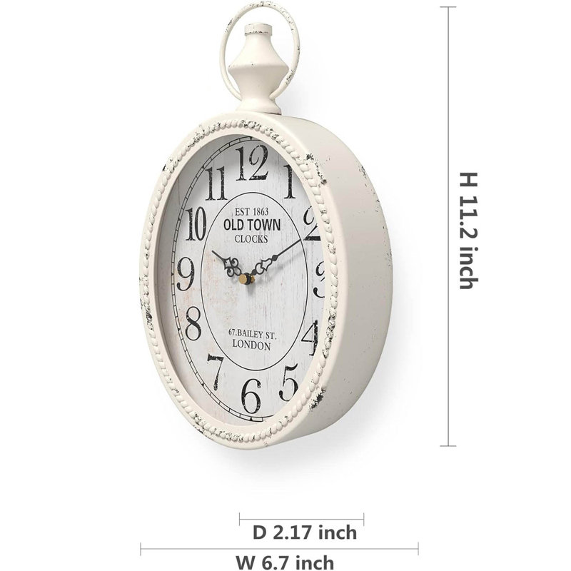 Metal Wall Clock, White