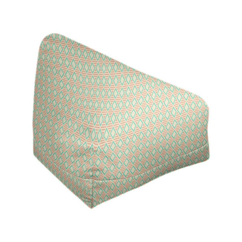Sac de pois Leffel, H 38 po x L 42 po x P 29 po, Housse de pouf, Sarcelle / orange