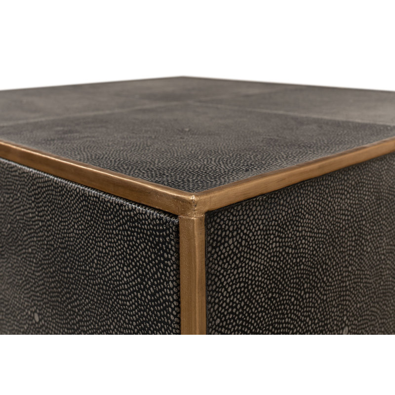 Shagreen 3 - Drawer Solid Wood Nightstand, Antique Gray