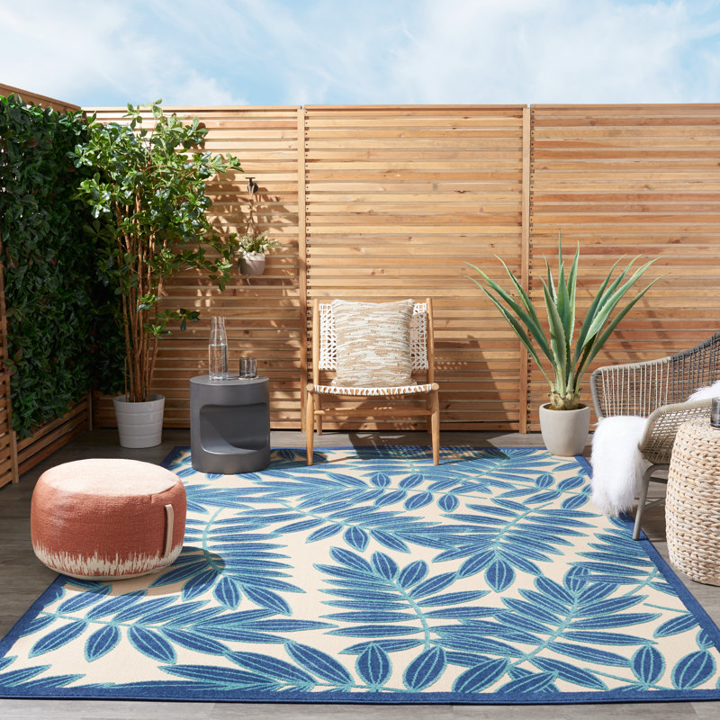 Floral Indoor / Outdoor Area Rug, Rectangle 160 x 226cm