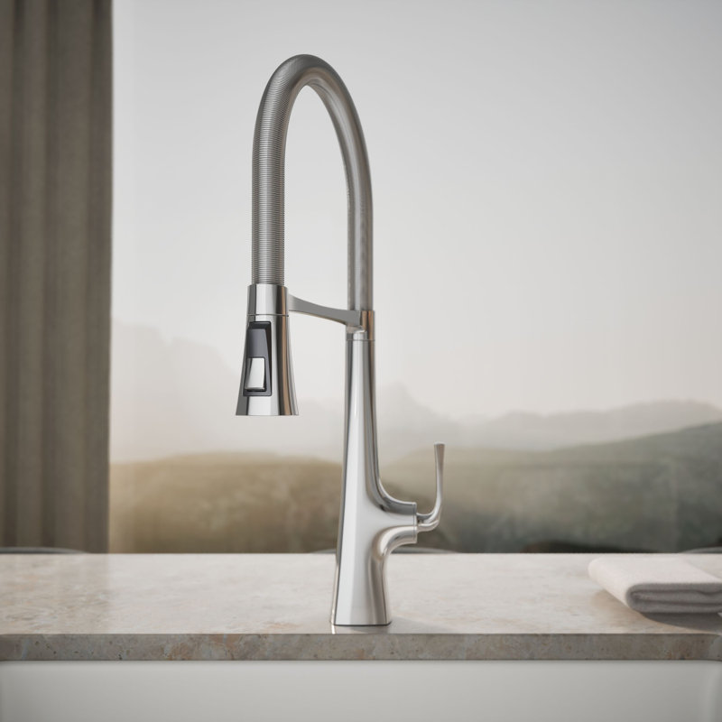 Graze Single-Handle Semi-Professional Kitchen Sink Faucet With 24-5/16-In Spout, Polished Chrome