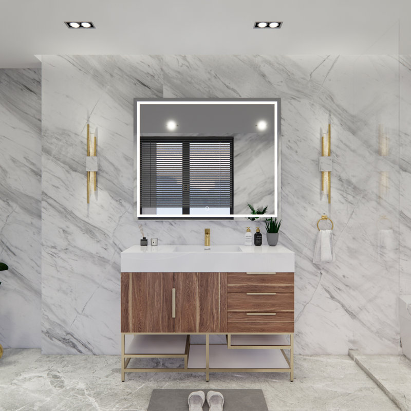 Ensemble de meuble-lavabo simple 47 po Glasgow, Chêne blanc foncé