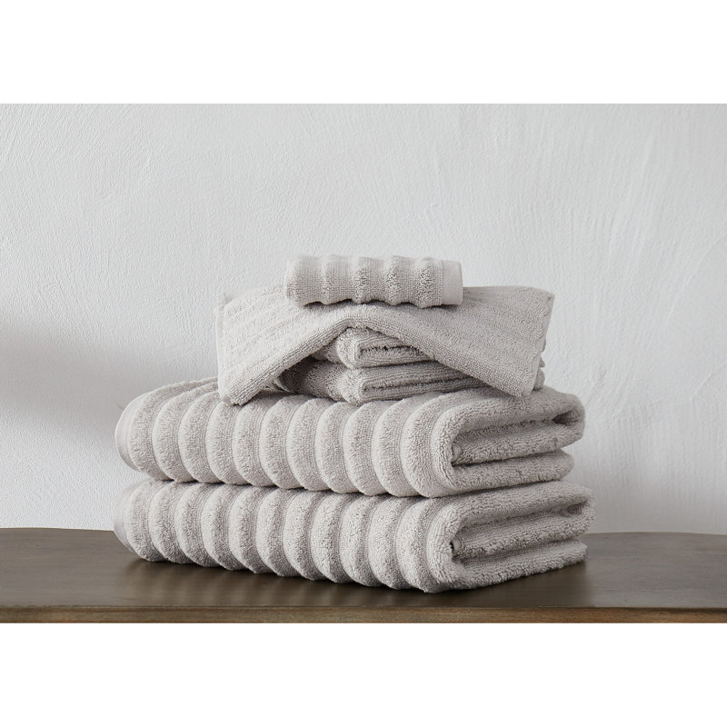Sergio Zero Twist 6 Piece Towel Set, Light Gray