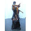 Garçon et fille lisant sur une statue en bronze d'arbre arqué - Taille: L 70 po x l 29 po x H 56 po
