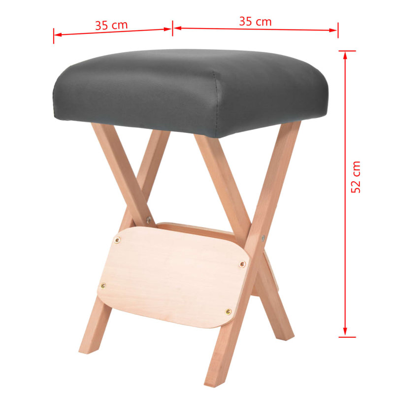 Menara Solid Wood Accent Stool, Black