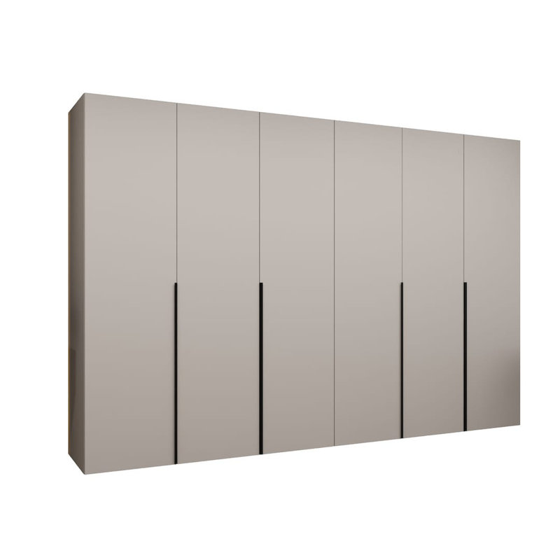 Bia 6 Door Manufactured Wood Wardrobe, Cashmere