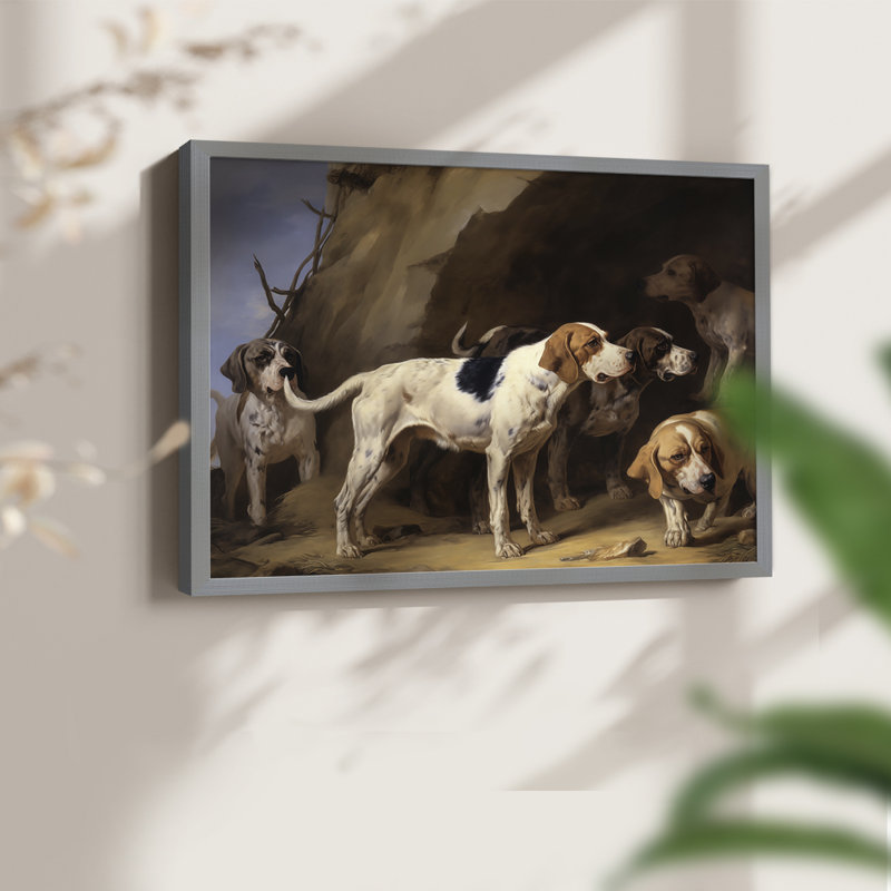 Faune - XCVII - Reproduction encadrée - Restickable, H 16 po x l 20 po, Gris