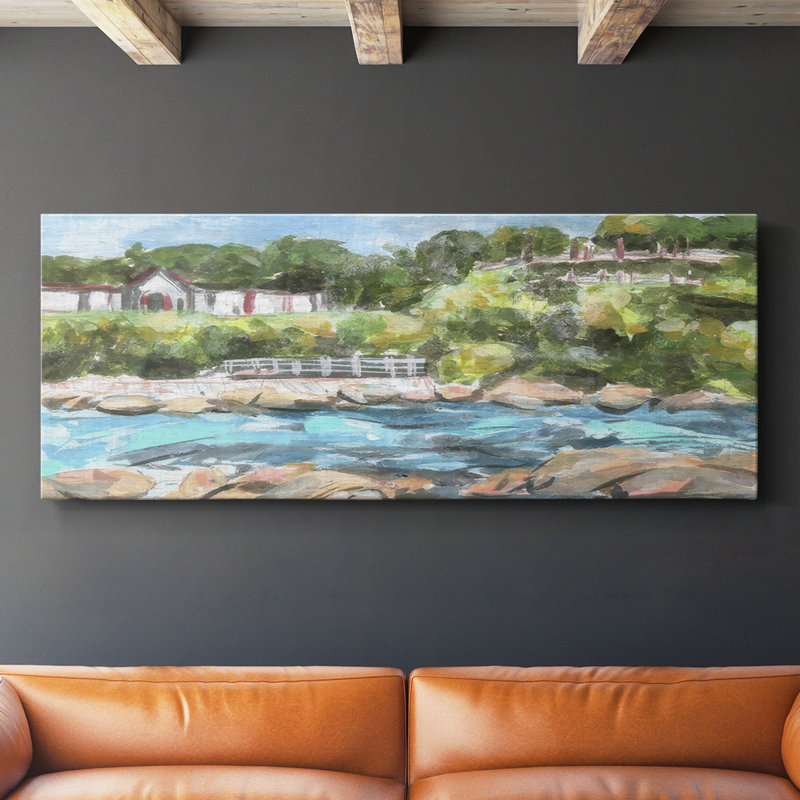 Belle Isle II - Toile tendue avec châssis - Prêt à accrocher, H 20 po x l 50 po