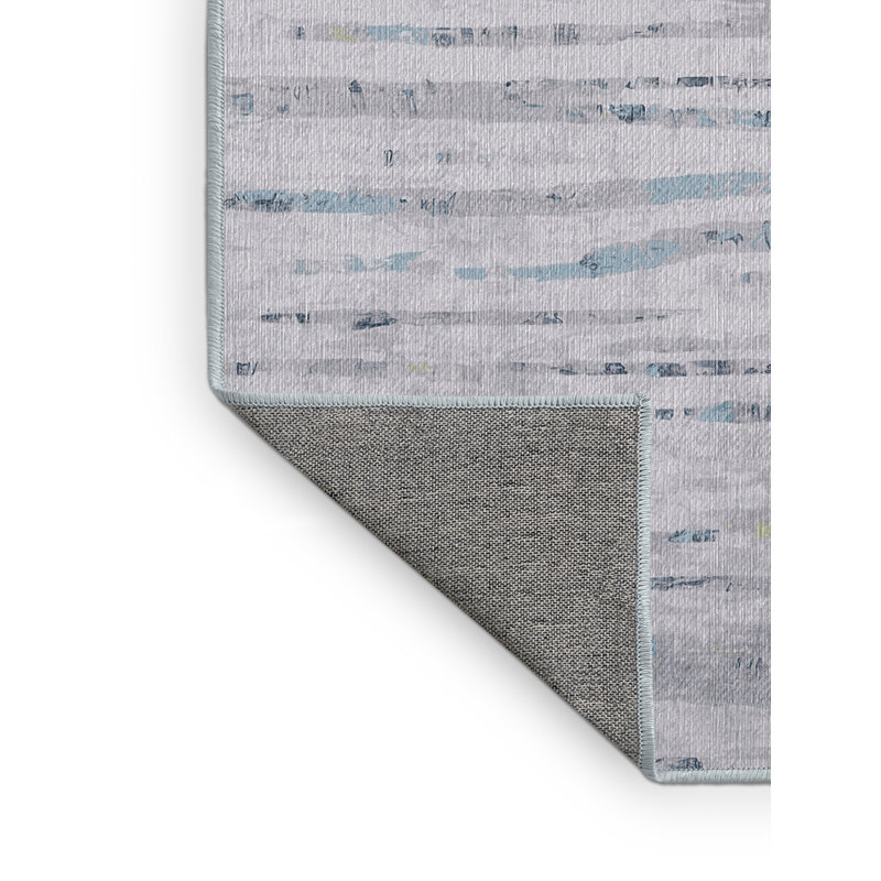 Machine Washable Blue Area Rug, Rectangle 5' x 8'