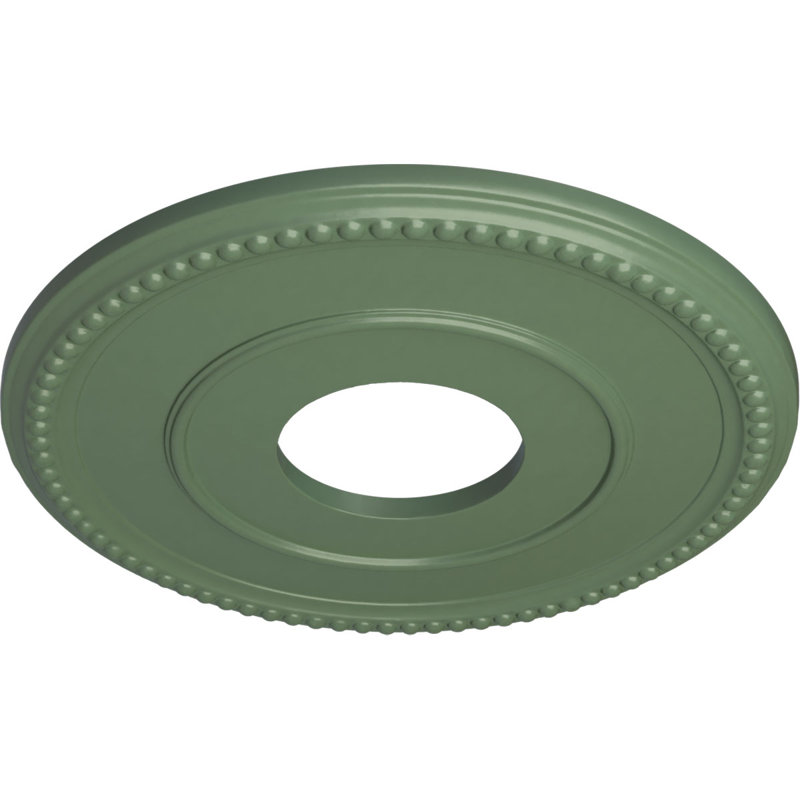 Endurathane Bradford Ceiling Medallion, 12 1/2"OD x 3 7/8"ID x 3/4"P (Fits Canopies up to 6 5/8"), Hand-Painted Athenian Green Finish