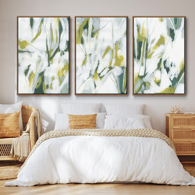 Emerald Ice I - ensemble de 3 reproductions sur toile