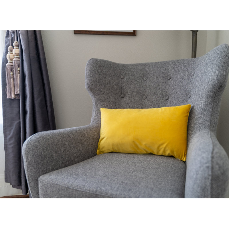 Set of 2 Throw Pillow with Inserts – 12"x20" Decorative Throw Pillow Full Set, Yellow