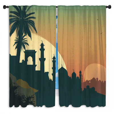 Sunset Window Curtains  Scenic Sheer & Room Darkening - 2 Panels