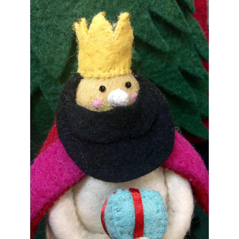 Handmade Felted Wool Nativity Scene Set, 7 Pieces