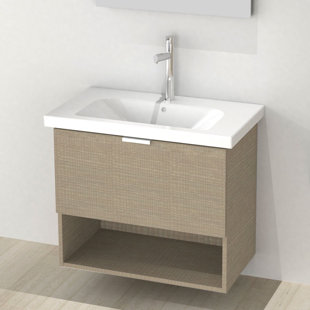 Open 32.3'' Single Bathroom Vanity with Ceramic Top