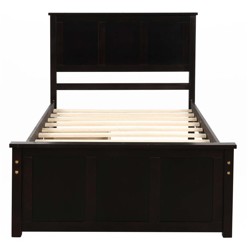 Lit plateforme avec rangement, 2 tiroirs, Espresso