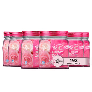 W Home 5 in 1 Laundry Pods with Rose Scent, 192 Count (Set of 6)