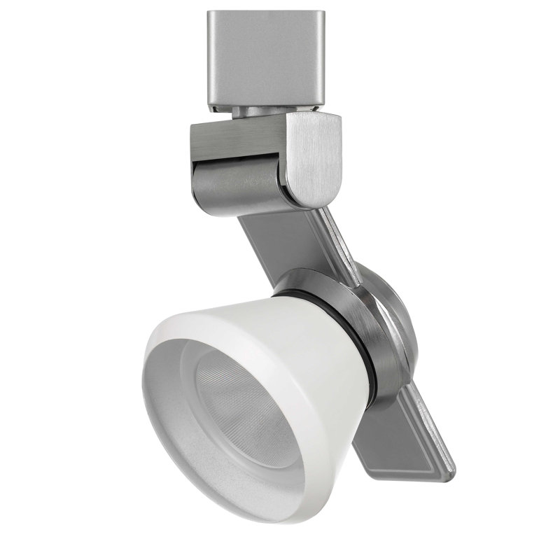 Tête de luminaire de rail del, Blanc, Acier brossé