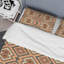 Motif géométrique brun - ensemble de housse de couette abstrait - microfibre de polyester-447403975