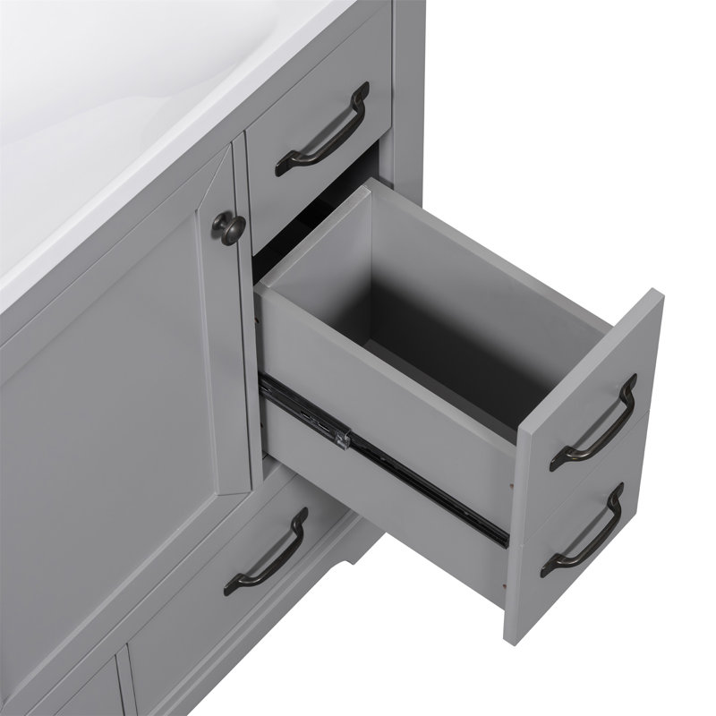 Meuble-lavabo 36 po sans lavabo, Gris, Noir