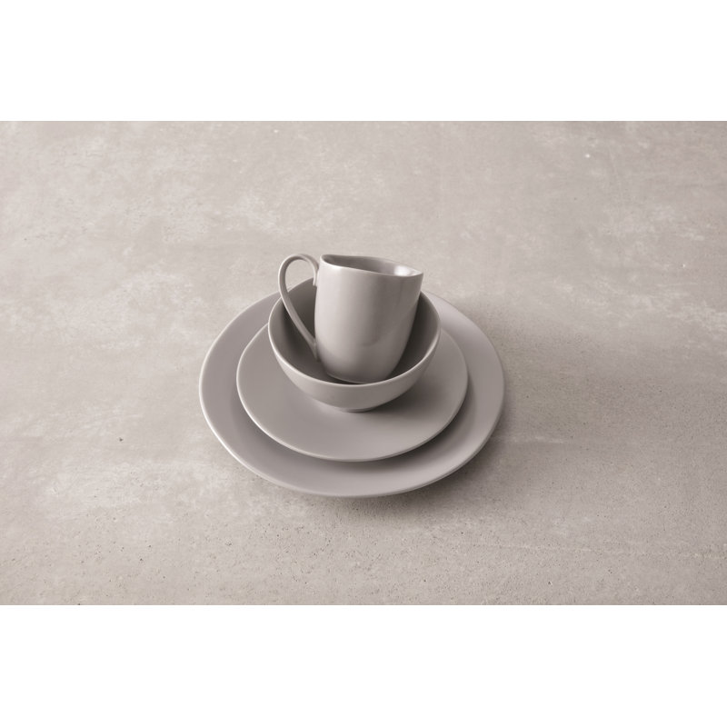 Fortessa Heirloom 16 Piece Dinneware Set, Service for 4, Smoke Gray
