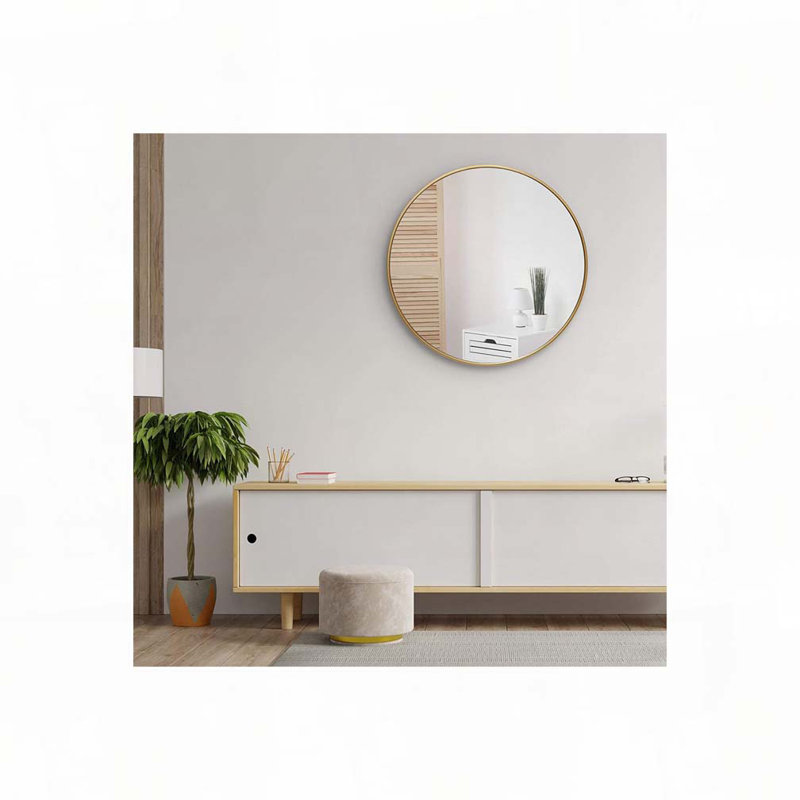 Miroir mural pour salle de bain, 32 po x 32 po, Doré