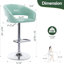 Tabouret de bar réglable avec dossier et accoudoirs creux, tabouret de bar pivotant en cuir synthétique moderne et base en métal, pour la salle à manger de cuisine-1104391225-1104391221-1081055623
