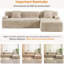 Canapé modulaire de 110 po pour salon, café. Combiné, revêtement en fausse fourrure de lapin, en forme de L, 3, modulaire Cozy Room, fourrure, en L, 3 sièges-1392578278