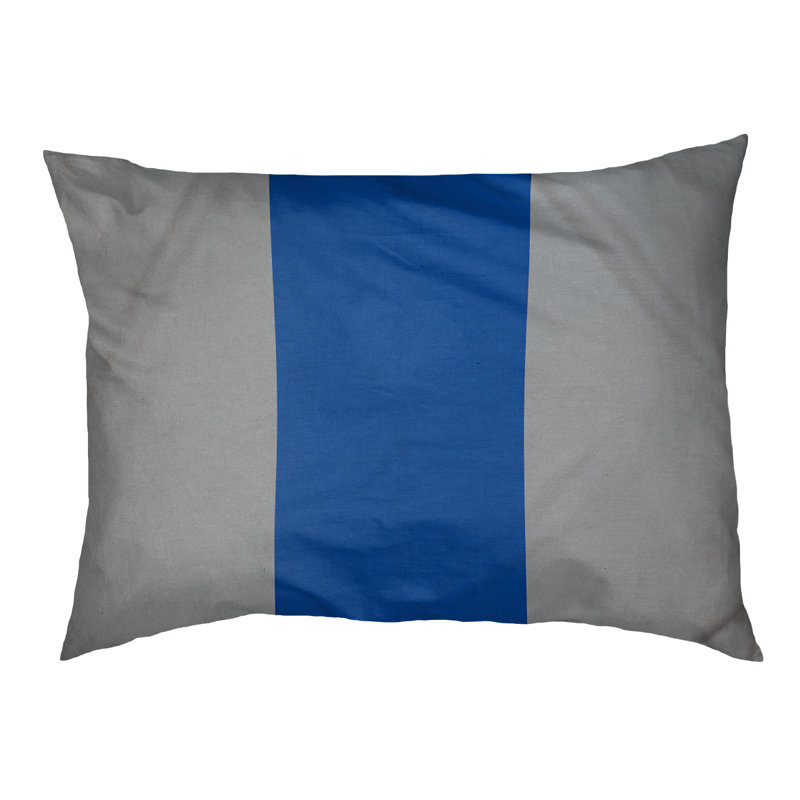Oreiller rectangulaire New York, Moyen (L 30 po x l 40 po), Gris / bleu royal
