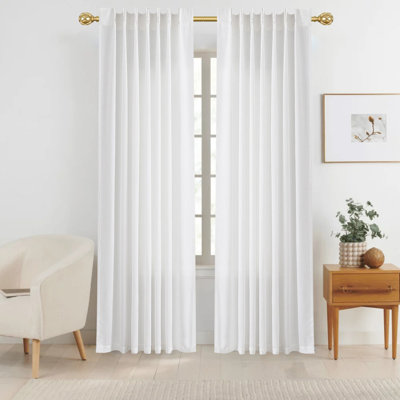Pinch Pleat Linen Curtains 2 Panels Set
