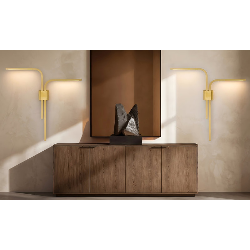 Modern LED Light Adjustable Task Wall Sconce, Gold