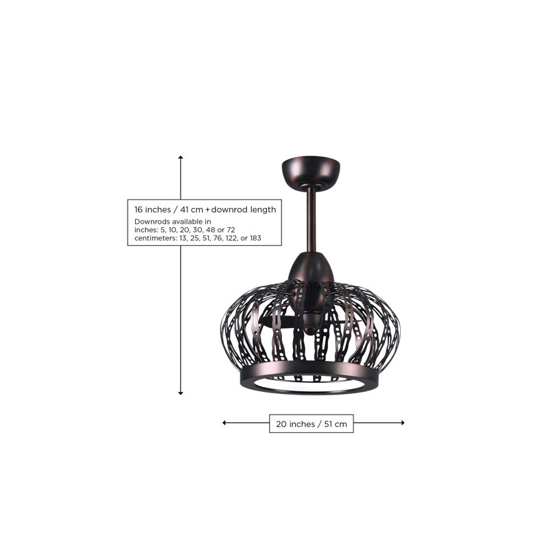 Dana 12'' Ceiling Fan with LED Lights, Matte White