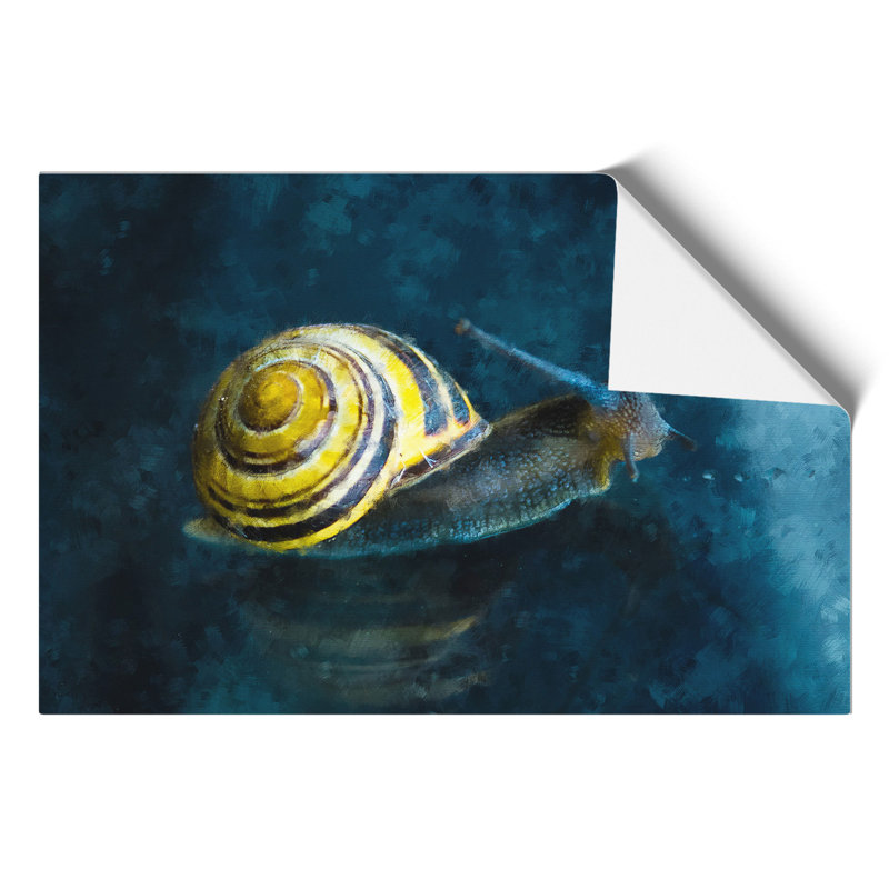 Yellow Snail Painting - Frameless Print, 21cm H x 30cm W x 0.1cm D