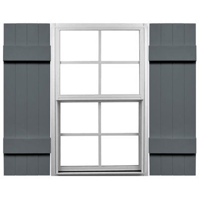 Vinyl, TailorMade Four Board Joined (2 Batten), Board-n-Batten Shutters, w/Installation Shutter-Lok's (Per Pair)