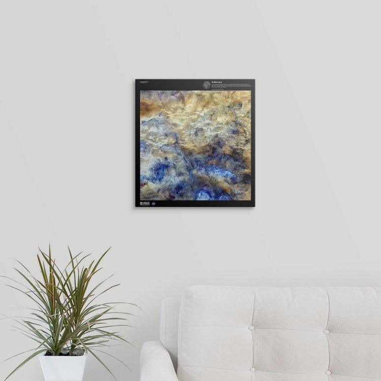 « no man of land-usg earth », impression, H 16 po x l 15 po x P 1,5 po, Toile