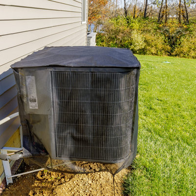 Air Conditioner Cover Full Mesh With Detachable Waterproof Top, Breathable & All Seasons, 28 X 28 X 32 Inch Outside Central AC Unit Protector Against by Rebrilliant