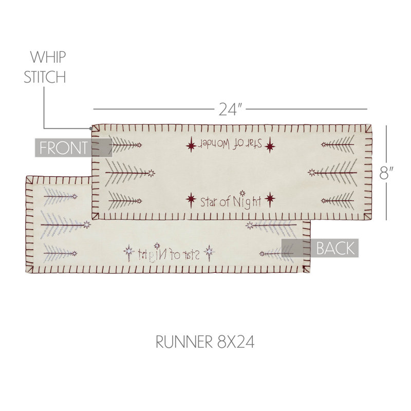 Jaaden Rectangle Christmas Table Runner, 24" x 8"