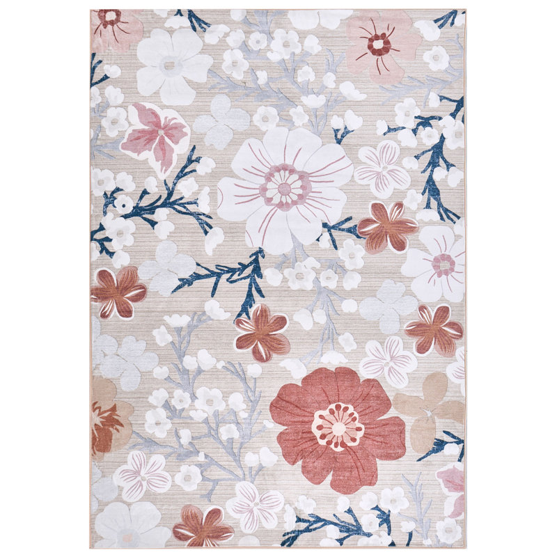 Floral Area Rug, Rectangle 140 x 200 cm