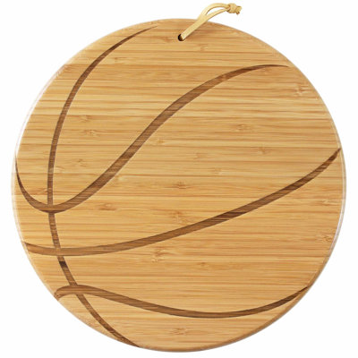 Basketball-Shaped Bamboo Cutting and Serving Board