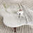 54.8" Modern White Sintered Stone Top Coffee Table with Three Brown Legs, Cloud Living Room Table for Living Room, Office