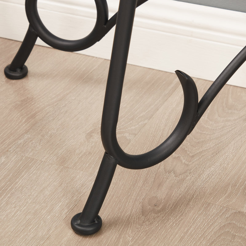 Canapé et console noirs rustiques durables, conception en métal en verre trempé pour le salon