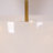 3 - Light Bowl-Shaped Clouded Glass Semi-Flush Mount Lighting