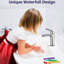 Robinet cascade en nickel brossé pour lavabo de salle de bain - poignée simple avec plaque de pont et trop-plein-122075508