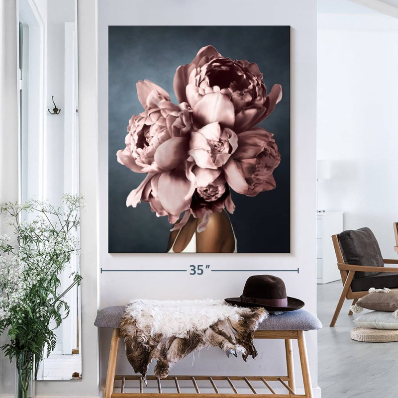 «Peony Dream», reproduction sur toile, H 16 po x l 20 po x P 1,25 po