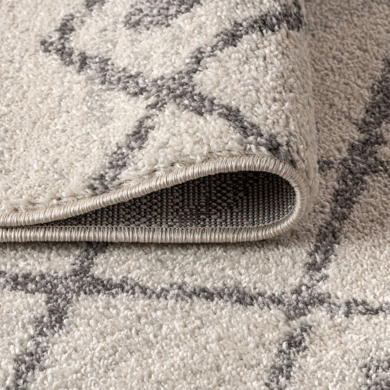 Bousquet Moroccan Beni Souk Cream/Gray Rug, Rectangle 5'3" x 7'7"