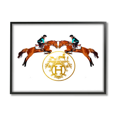 Glam Emblem Polo Jockeys by Amelia Noyes Single Picture Frame Print on Canvas