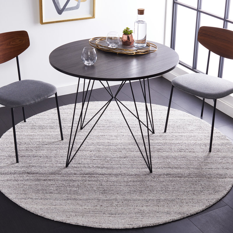 Tiaisha Hand Tufted Performance Striped Rug, Round 6'