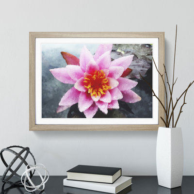 Pink Water Lily Flower Vol.4 - Framed Print