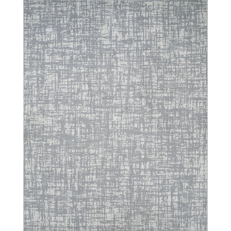 Machine Washable Frances Gray/Ivory Rug, Rectangle 8'9" x 12'