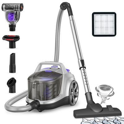 Canister Vacuum Cleaner, 24Kpa Bagless Vacuum Cleaners